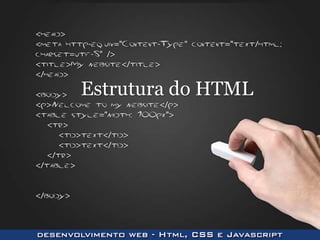 Estrutura do HTML
 