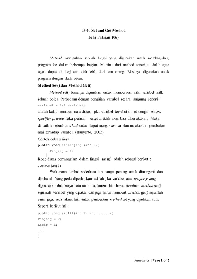 03.40 JAVA SE_get and set method | DOCX