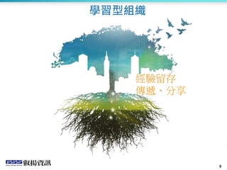 學習型組織
99
經驗留存
傳遞、分享
 