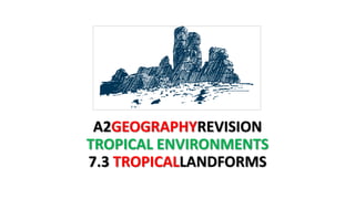 A2GEOGRAPHYREVISION
TROPICAL ENVIRONMENTS
7.3 TROPICALLANDFORMS
 