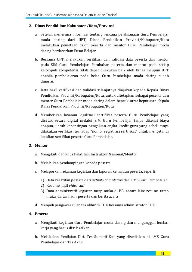 Petunjuk Teknis Moda Dalam Jejaring Daring