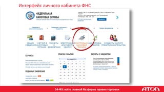 54-ФЗ: всё о главной Re:форме правил торговли
Интерфейс личного кабинета ФНС
 