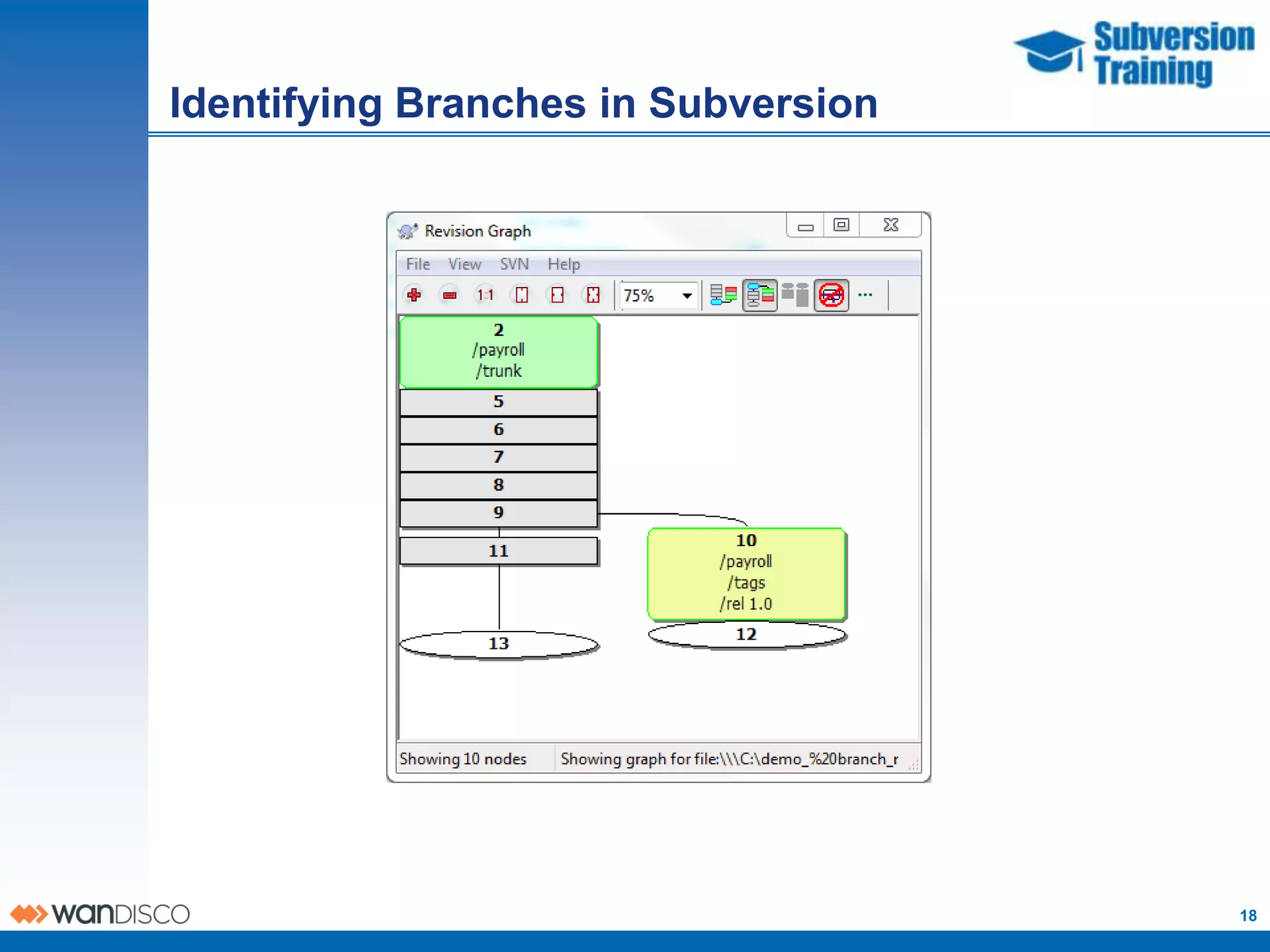Identifying Branches in Subversion




                                     18
 