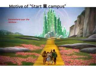 Motive of “Start 業 campus”
Somewhere over the
rainbow…
 