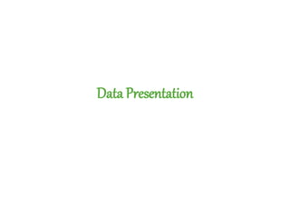 Data Presentation
 