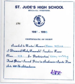 03. St. Jude's High School (Essay writing) Certificate