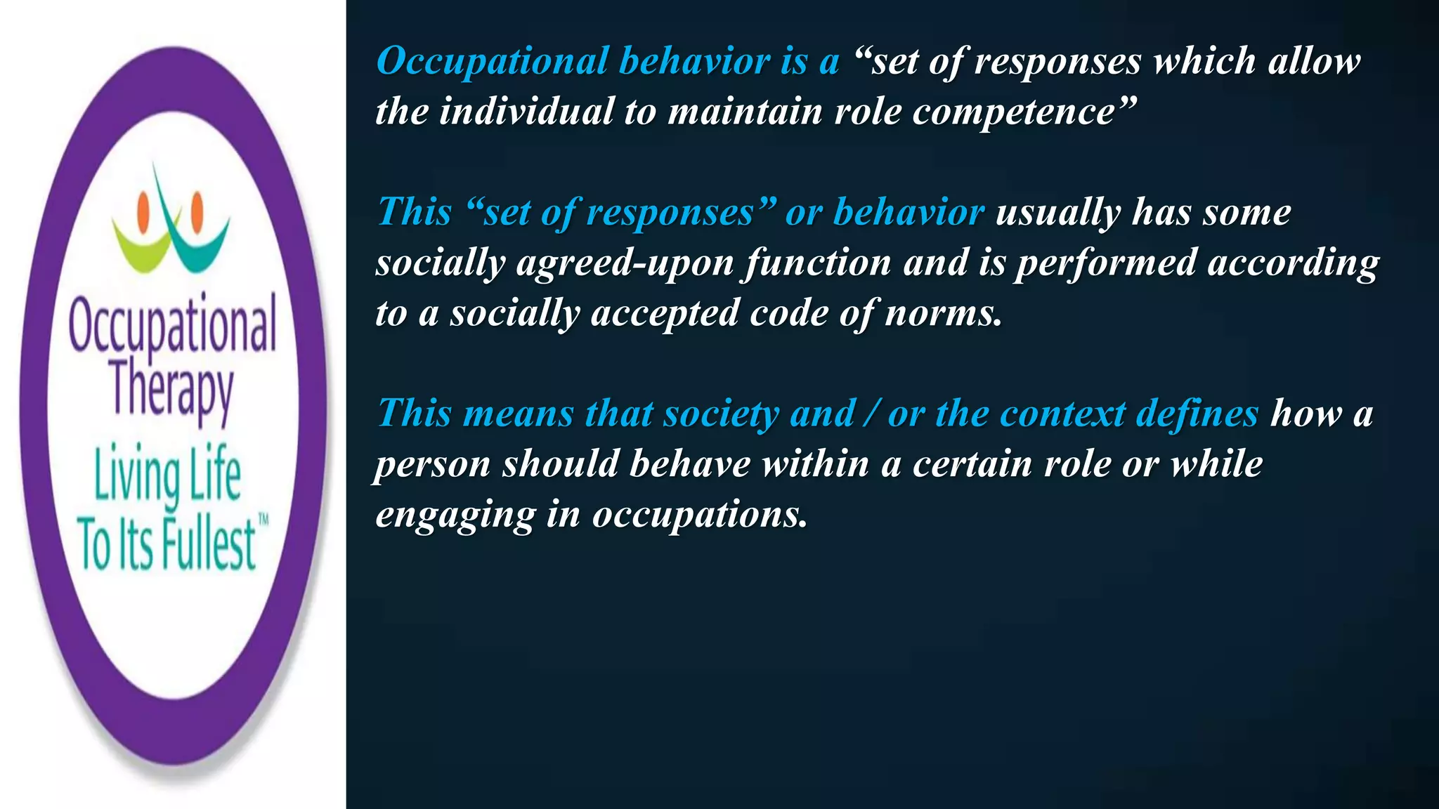 Home and Community Occupations - Culture Impact on Occupations | PPTX