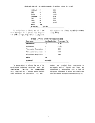 A study on prescription pattern and rational use of statins in tertiary ...