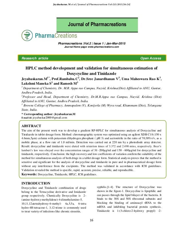 Hplc Method Development And Validation For Simultaneous Estimation Of