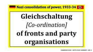 CAMBRIDGE IGCSE – DEPTH STUDY: GERMANY – MR. D
 