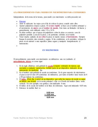 Segunda práctica guiada - Instrumentos de medición 1 unidad 4 | DOC