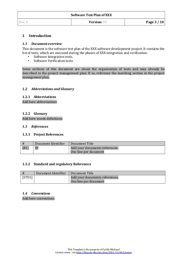 test template