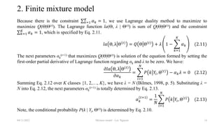 Finite mixture model with EM algorithm | PPTX