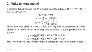 Finite mixture model with EM algorithm | PPTX