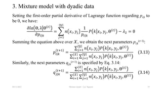 Finite mixture model with EM algorithm | PPTX
