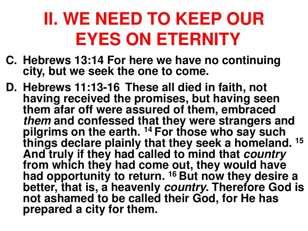our life vs eternity