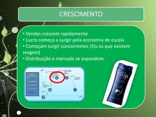 • Vendas crescem rapidamente
• Lucro começa a surgir pela economia de escala
• Começam surgir concorrentes (Ou os que existem
reagem)
• Distribuição e mercado se expandem.
1
2
3 4
5
1. Criação e
desenvolvimen
to
2. Lançamento
3. Crescimento
4. Maturidade
5. Declínio
CRESCIMENTO
 