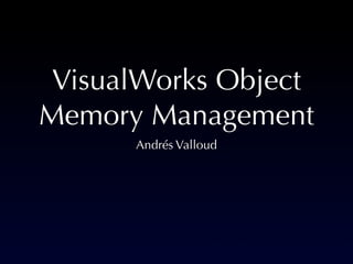 VisualWorks Object
Memory Management
      Andrés Valloud
 