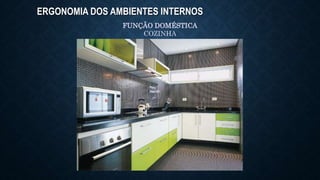 ERGONOMIA DOS AMBIENTES INTERNOS
FUNÇÃO DOMÉSTICA
COZINHA
 
