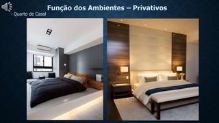 Função dos Ambientes – Privativos
- Quarto de Casal
 