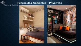 Função dos Ambientes – Privativos
- Quarto de Solteiro
 