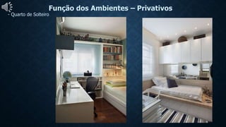 Função dos Ambientes – Privativos
- Quarto de Solteiro
 