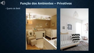 Função dos Ambientes – Privativos
- Quarto de Bebê
 