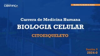 Carrera de Medicina Humana
BIOLOGIA CELULAR
2024-0
Sesión 9
CITOESQUELETO
 