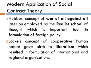 Social Contract Theory by Hobbes, Locke and Rousseau | PDF