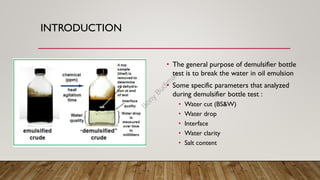 03. Demulsifier Bottle Test Rev1 in Oil and Gas | PDF