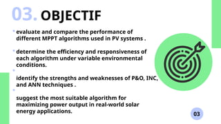 COMPARATIVE STUDY OF MPPT TECHNIQUES FOR PHOTOVOLTAIC SYSTEM | PPTX