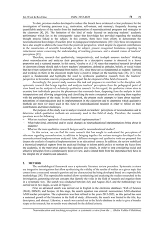 Neuroeducation and teaching perception: a systematic review from the ...