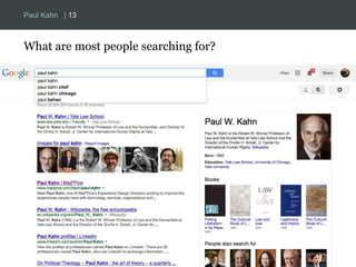 Paul Kahn | 13 
What are most people searching for? 
 