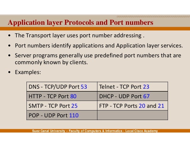 networking protocol numbers