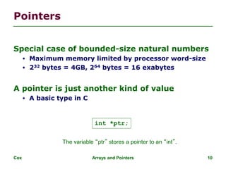 arrays, pointers and operations pointers | PPT