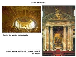 Iglesia de San Andrés del Quirinal, 1658-70. G. Bernini. Detalle del interior de la cúpula - Arte barroco - 