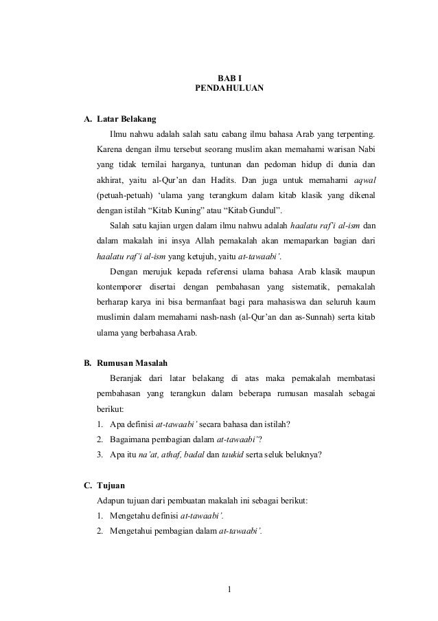 Bahasa Arab - At-Tawaabi' Lismil Marfuu'