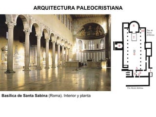 Basílica de Santa Sabina  (Roma). Interior y planta ARQUITECTURA PALEOCRISTIANA 