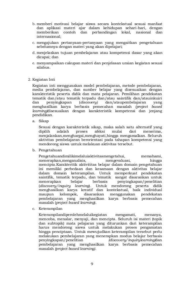 Lampiran Permendikbud Nomor 65 tahun 2013 tentang Standar 