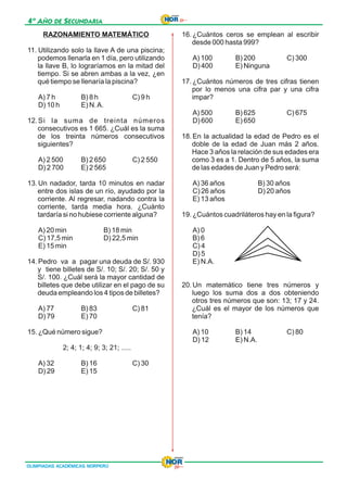 EXAMENES CONCURSO NORPERÚ - SECUNDARIA