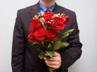 Man Gives Flowers 