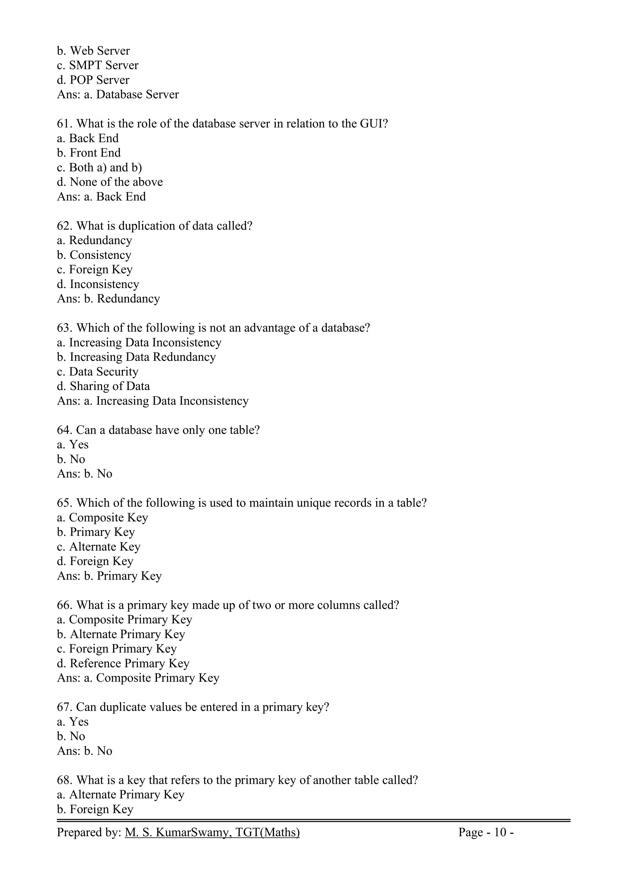 03 Database Management System Important Questions Answers Pdf 03 Database Management System Important Questions Answers Pdf