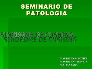 SEMINARIO DE PATOLOGIA ,[object Object],[object Object],[object Object],SINDROME DE CUSHING 