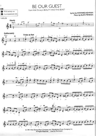 Partituras da Disney para violino