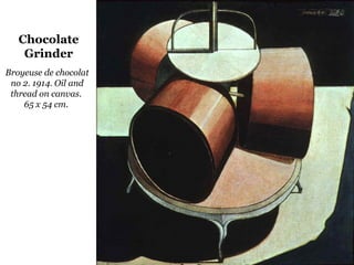 Broyeuse de chocolat
no 2. 1914. Oil and
thread on canvas.
65 x 54 cm.
Chocolate
Grinder
 