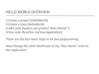 03 eclipse basics & hello world | PPT