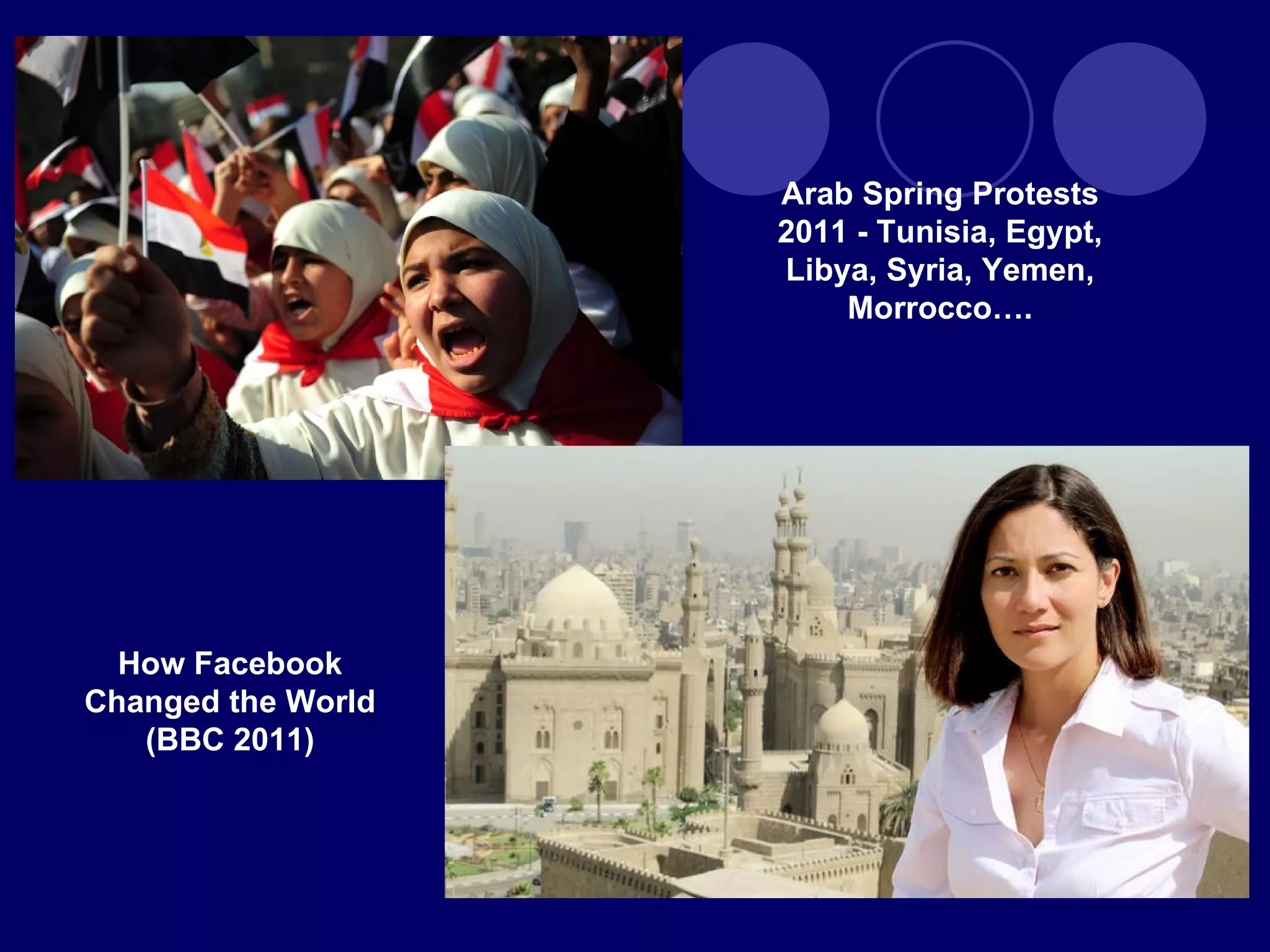 Arab Spring Protests 2011 - Tunisia, Egypt, Libya, Syria, Yemen, Morrocco …. How Facebook Changed the World (BBC 2011) 