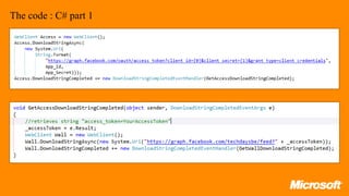The code : C# part 1
 