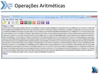 Operações Aritméticas
 