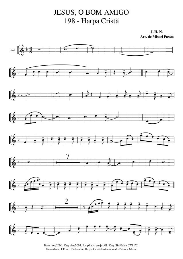 Hinos da Harpa Cristã.Oboé